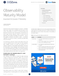 Observability Maturity Model