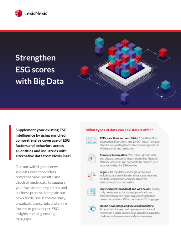 Strengthen ESG scores with Big Data