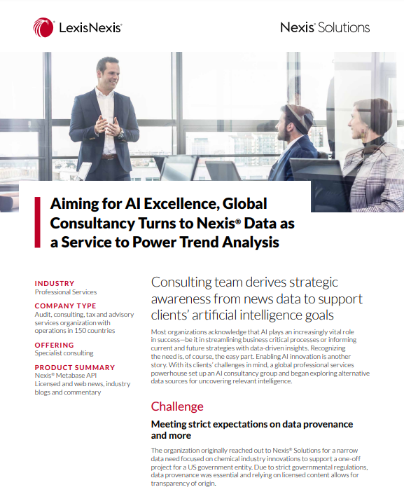 Global Consultancy Turns to Nexis® Data as a Service to Power Trend Analysis