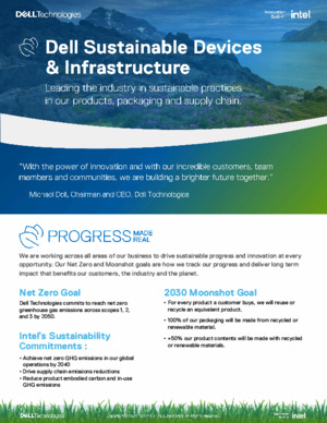 Dell sustainable devices & infrastructure, in collaboration with Intel®