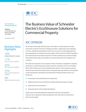 The Business Value of Schneider Electric’s EcoStruxure Solutions for Commercial Property