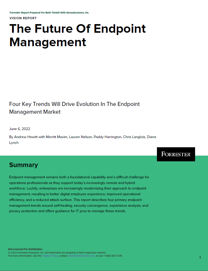 Forrester – Future of Endpoint Management