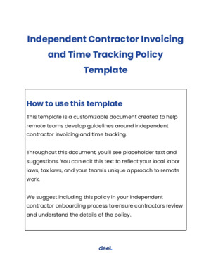 Independent Contractor Invoicing and Time Tracking Policy Template