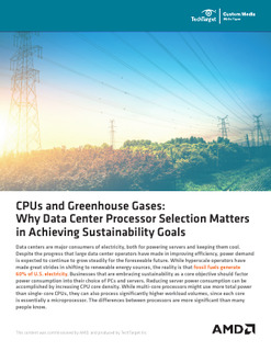 CPUs and Greenhouse Gases: Why Data Center Processor Selection Matters in Achieving Sustainability Goals