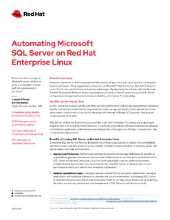 Automating Microsoft SQL Server on Red Hat Enterprise Linux