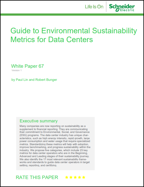 Guide to Environmental Sustainability Metrics for Data Centers – JP