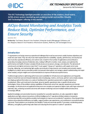AIOps-Based Monitoring and Analytics Tools Reduce Risk, Optimize Performance and Ensure Security
