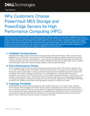 Why Customers Choose PowerVault ME5 Storage and PowerEdge Servers for High Performance Computing