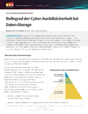 Reifegrad der Cyber-Ausfallsicherheit bei Daten-Storage