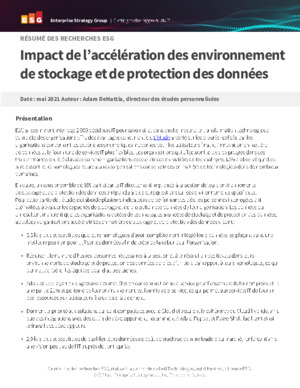 Impact de l’accélération des environnements de stockage et de protection des données