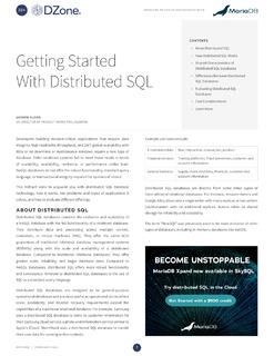 Getting Started With Distributed SQL