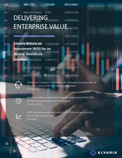 Delivering Enterprise Value: Sample Return on Investment (ROI) for an Alvaria Workforce Solution.
