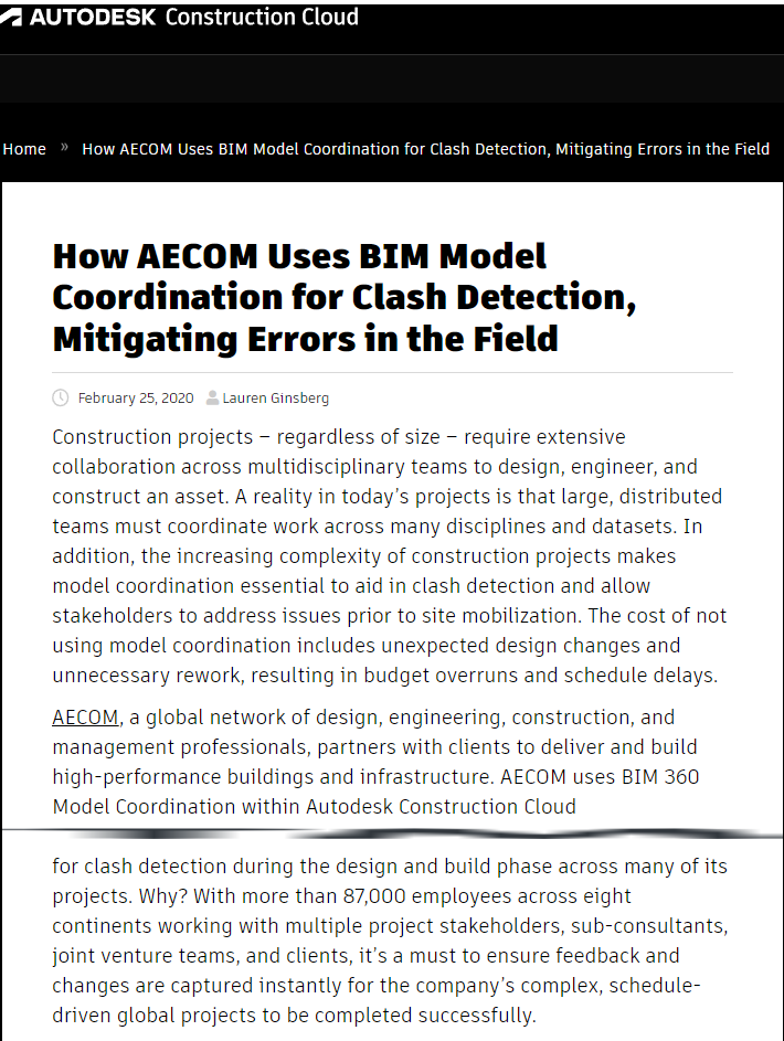 How AECOM Uses BIM Model Coordination for Clash Detection, Mitigating Errors in the Field