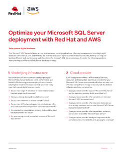 Optimize Your Microsoft SQL Server Deployment with Red Hat and AWS