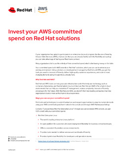 Invest Your AWS Committed Spend on Red Hat Solutions