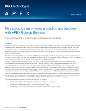 Five steps to ransomware protection and recovery with APEX Backup Services