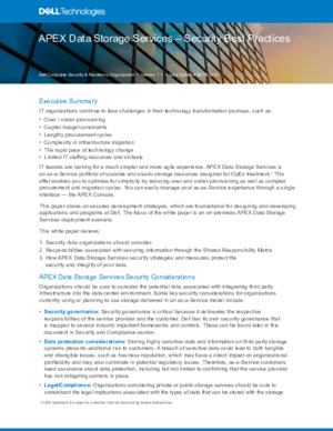 APEX Data Storage Services – Security Best Practices