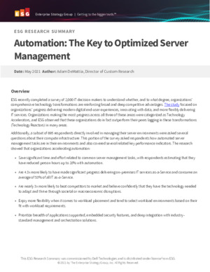 ESG: Automation: The Key to Optimized Server Management