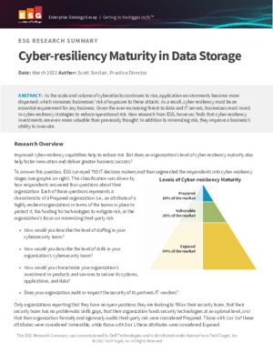 ESG Cyber Resiliency Research Storage Cut