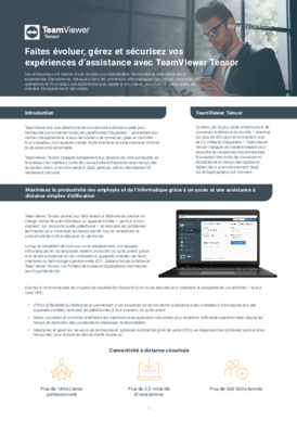 Faites évoluer, gérez et sécurisez vos expériences d’assistance avec TeamViewer Tensor
