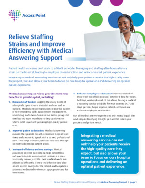 Relieve Staffing Strains and Improve Efficiency with Medical Answering