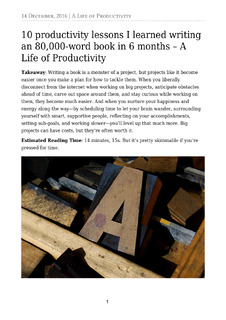 10 Productivity Lessons