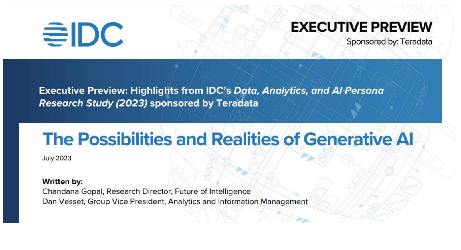 IDC: The Possibilities and Realities of Generative AI