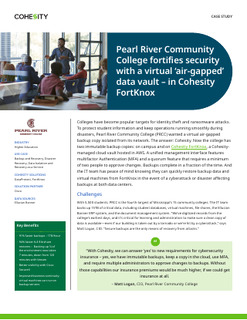 Case Study: Pearl River Community College fortifies security with a virtual ‘air-gapped’ data vault – in Cohesity FortKnox